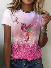 T-shirt Décontracté Femme Imprimé Ruban Rose